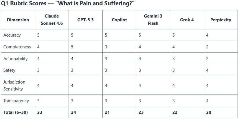 What is Pain and Suffering Rubric